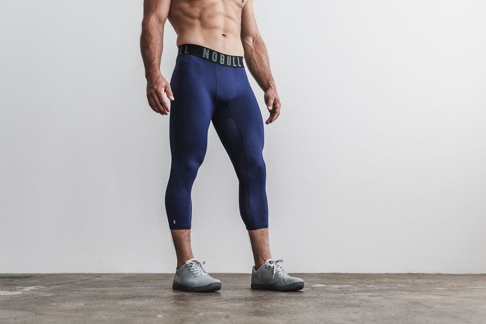 NOBULL Men's 3/4 Compression Tights - Deep Navy - Ireland (4706QWUJV)